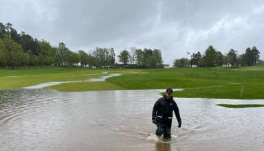 översvämning golfbana