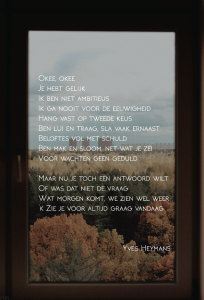 gedicht Yves Heymans Voor altijd graag vandaag