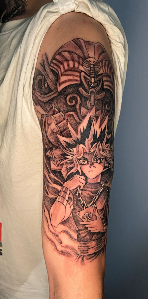 Atem Pharao Tattoo am Arm