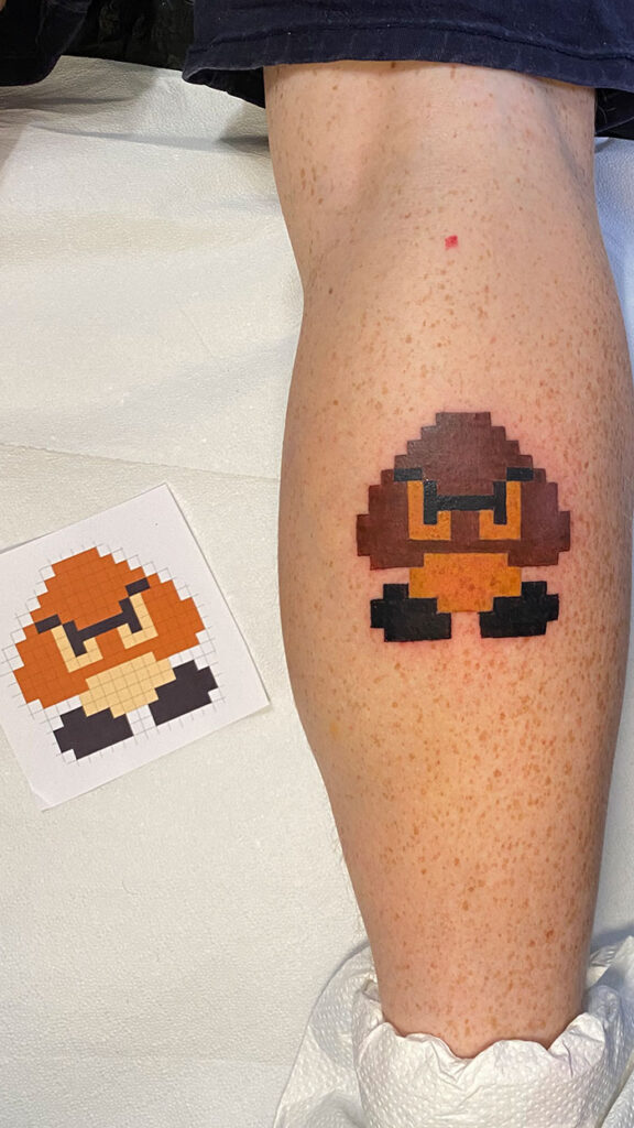 Mario Bros Goomba Tattoo