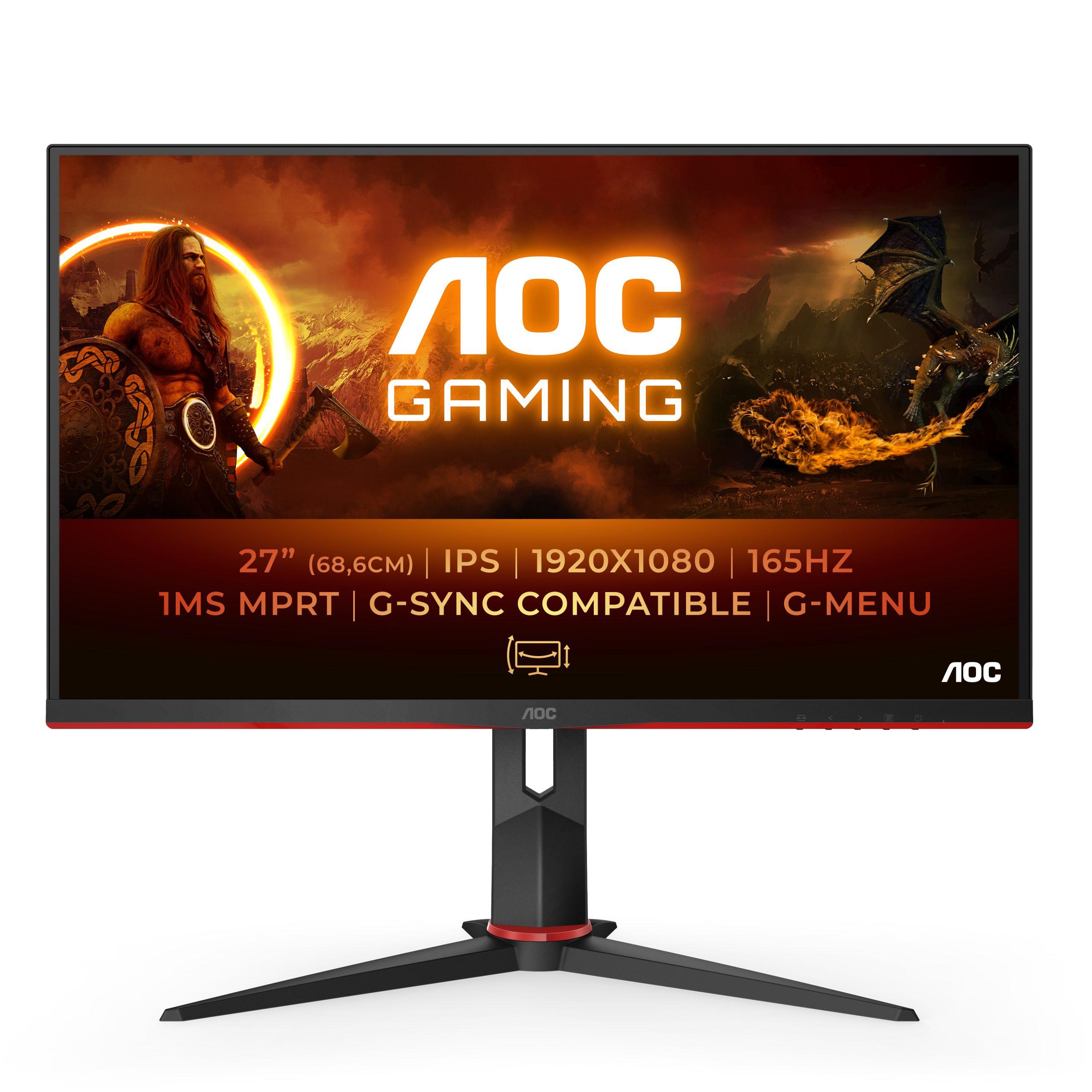 AOC Gaming 27G2SPU/BK 27 1920 x 1080 VGA (HD-15) HDMI DisplayPort 165Hz Pivot Skærm - Gorilla Gaming