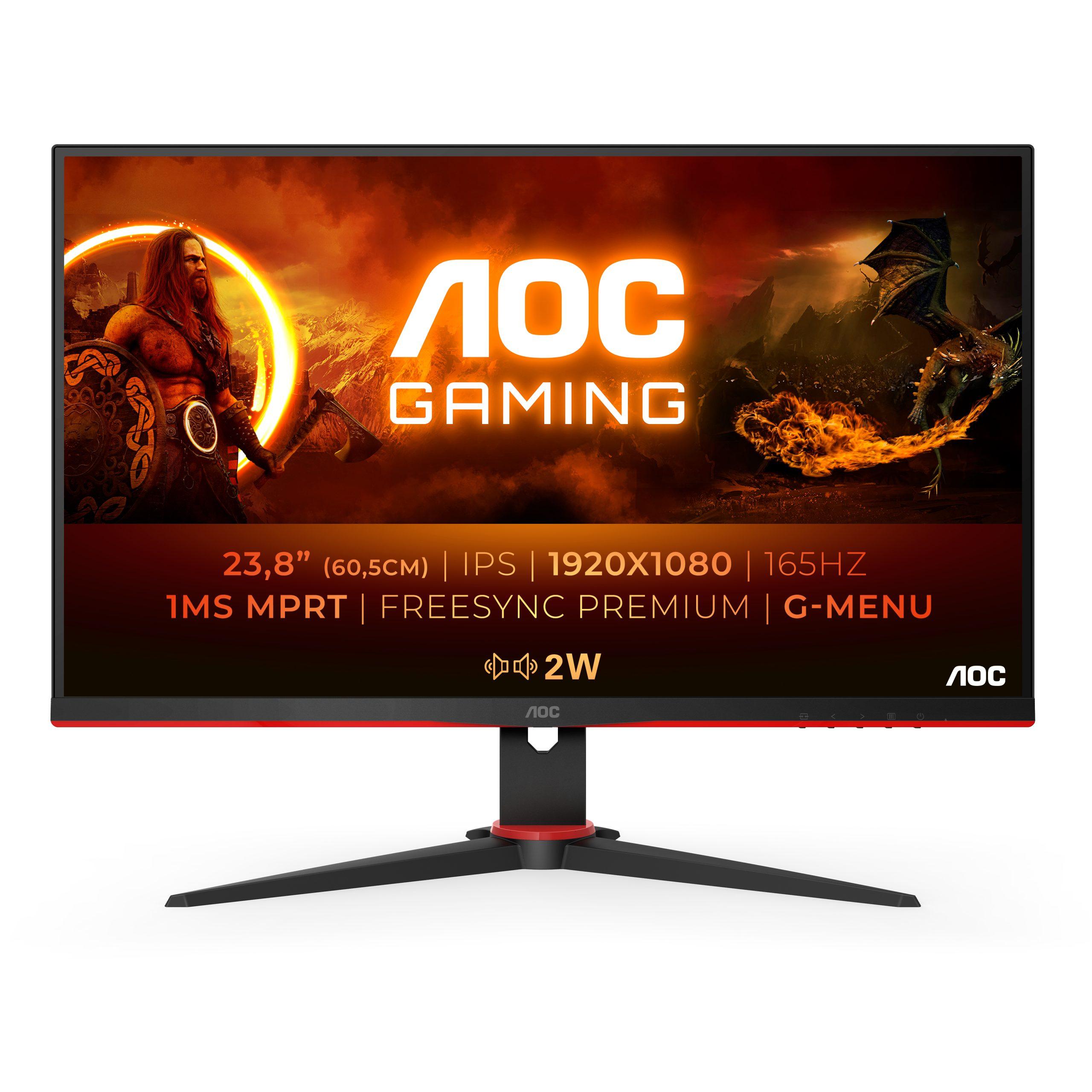 AOC Gaming 24G2SPAE/BK 23.8 1920 x 1080 VGA (HD-15) HDMI DisplayPort 165Hz - Gorilla Gaming