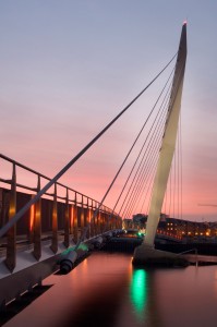 Bridge to the SA1 development at Swansea marina.