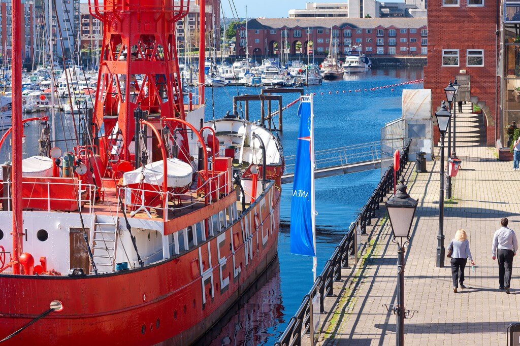 Lightship "Helwick". One of the floating exhibits at Swansea Museum. 