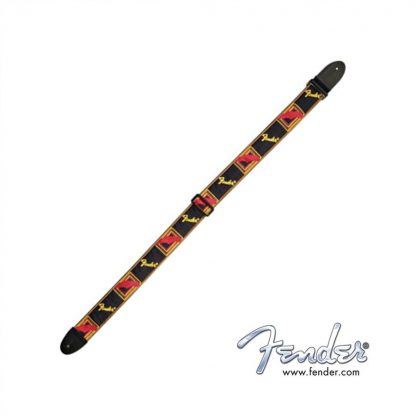 Fender® 2" Monogrammed Strap, Black/Yellow/Red - Bilde 2