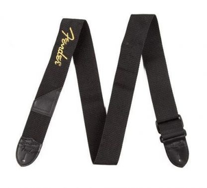 Fender® 2" Black Poly Strap w/ Grey Fender® Logo