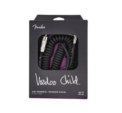 FENDER Hendrix™ Voodoo Child™ Coil Instrument Cable, Straight/Angle, 30′, Black