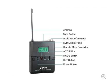 Mipro ACT-312B/ACT-32T lommesender x 2 8A-D (822~832MHz) - Bilde 3