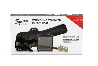 SQUIER Affinity Series™ Precision Bass® PJ Pack, Laurel Fingerboard, Black, Gig Bag, Rumble™ 15 - Bilde 7