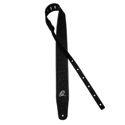 Ortega OSBY-1 Guitar Leather strap, 70mm 2-lay, Byzantine Black - Bilde 2