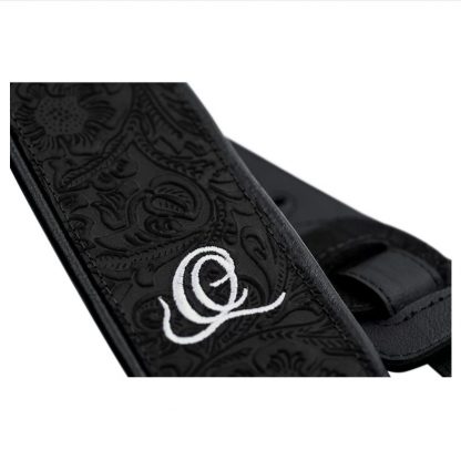 Ortega OSBY-1 Guitar Leather strap, 70mm 2-lay, Byzantine Black - Bilde 3