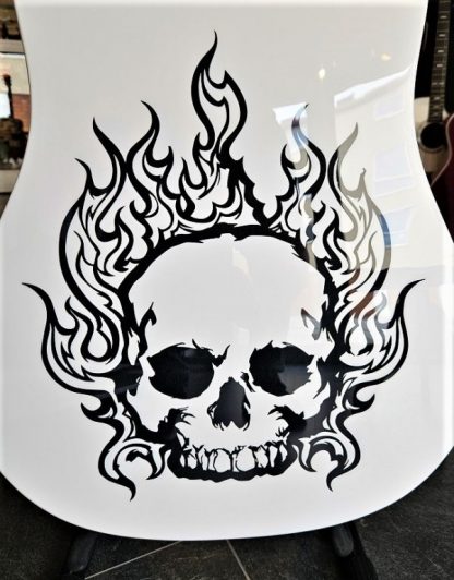 Lâg Skullture dreadnought White with skull acoustic guitar LE18-SK3D LTD White - Bilde 2