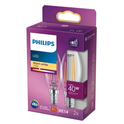 Philips LED CLASSIC VIFTEPÆRE 25W T25L, E14x2