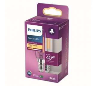 PHILIPS LED CLASSIC VIFTEPÆRE 40W T25L, E14 KLAR FILAMENT