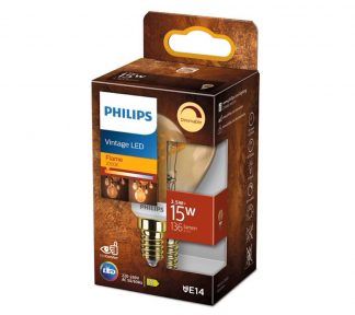 PHILIPS LED CLASSIC 15W ILLUM GOLD DIM, E14 P45 FILAMENT SPIRAL 2000KELVIN