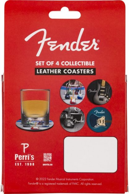 Fender™ Guitars Coasters, 4-Pack, Multi-Color Leather - Bilde 2