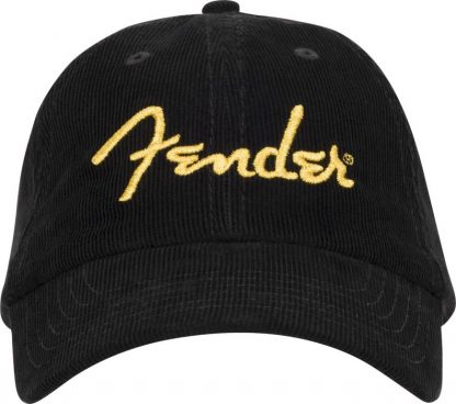 Fender® Gold Spaghetti Logo Corduroy Baseball Hat, Black, One Size - Bilde 3