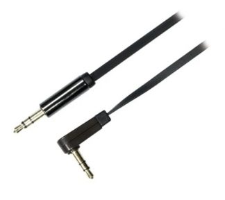 DELTACO Audio cable, angled 3.5mm male - 3.5mm male, 2m, black