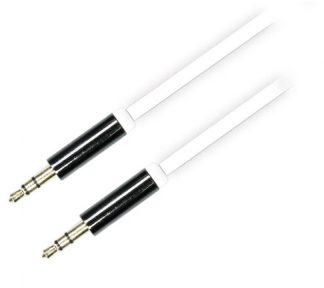 DELTACO Audio Cable, 3.5mm male to 3.5mm male, 0.5m, white