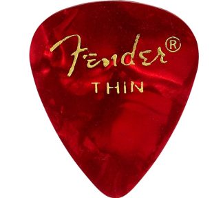 FENDER Premium Celluloid 351 Shape Picks, Thin, Red Moto (Kopi)