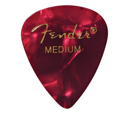 FENDER Premium Celluloid 351 Shape Picks, Medium, Red Moto