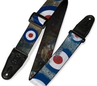 Levys MPD2-005 Distressed Bullseye 2" Wide Polyester Guitar Strap