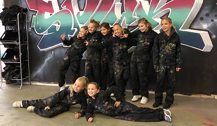 kinderfeestje graffiti kunstwerk maken in zwolle