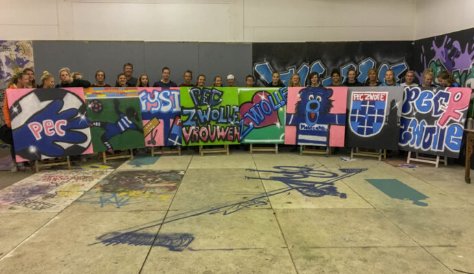 Graffiti pec zwolle vrouwen Teambuilding bedrijfsuitjes