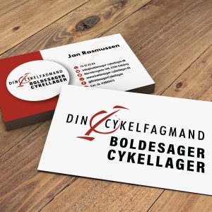 Visitkort til Boldesager Cykellager