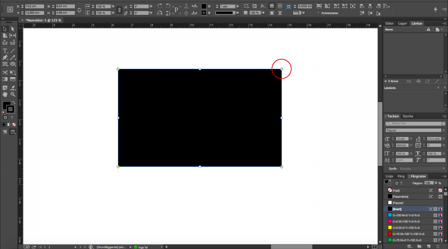 Runda hörn i Adobe InDesign CC