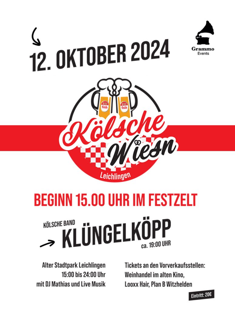 Kölsch Wiesn, Leichlingen, Plakat Kölsch Wiesn in Leichlingen,