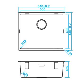 CARESSI CABLPP50R10 spoelbak Basic Line