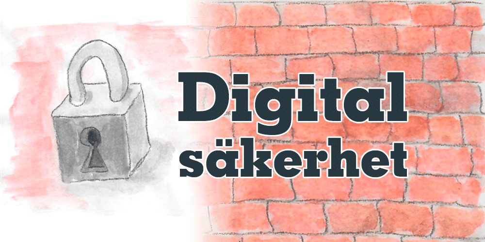 en akvarellbild med texten digital säkerhet