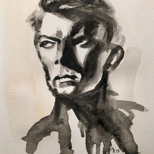 David Bowie portræt ink