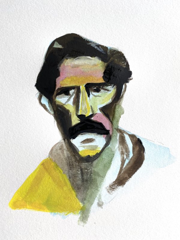 Werner Herzog Gouache Portræt