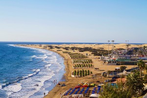 Bild Ã¶ver stranden vid playa ingles