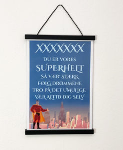 Plakat - Konfirmation superhelt mand