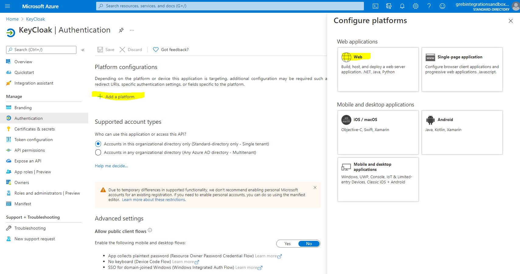 Microsoft Azure Active Directory as KeyCloak Identity Provider greB