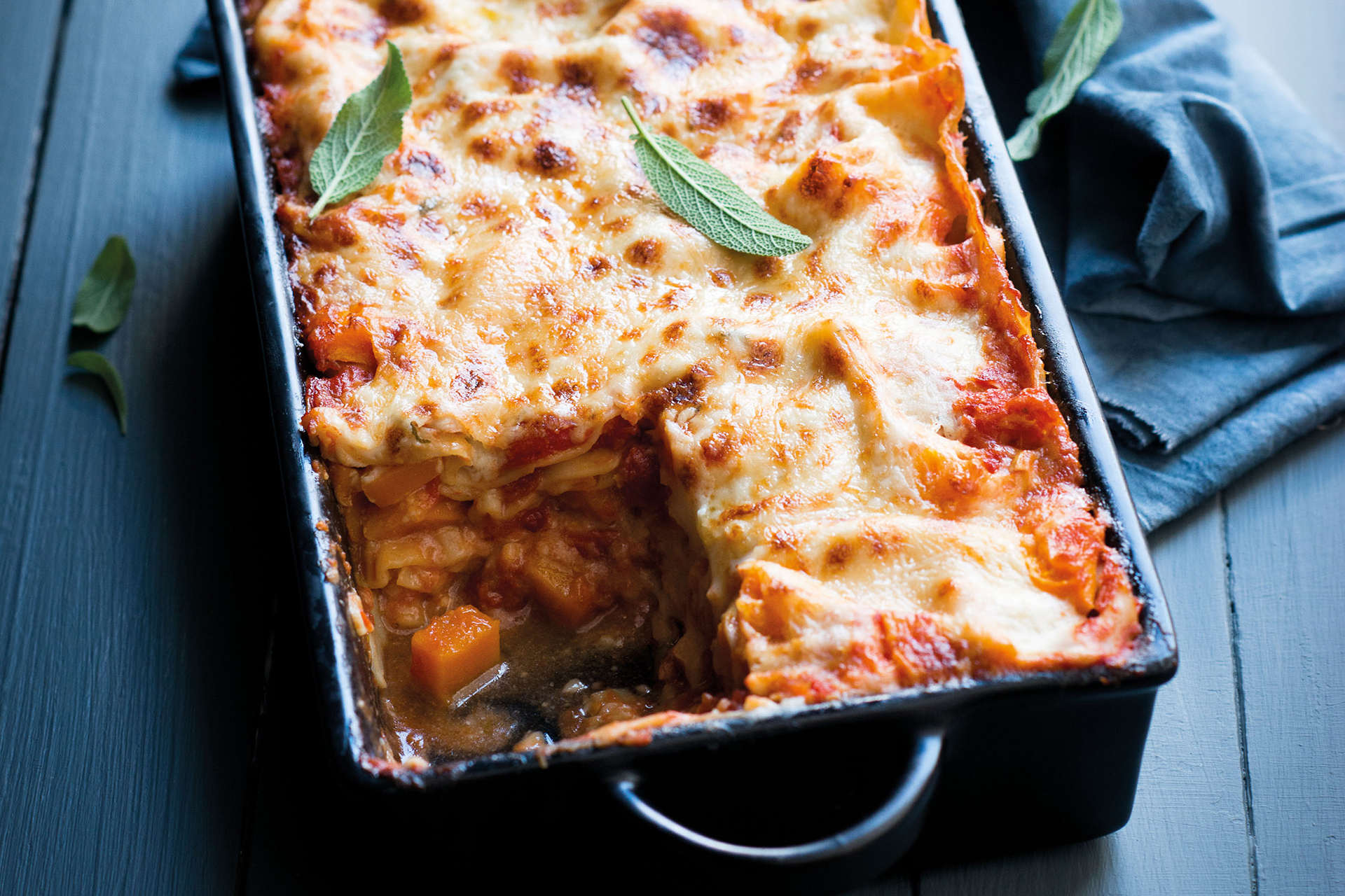 Kürbis-Steinpilz-Lasagne