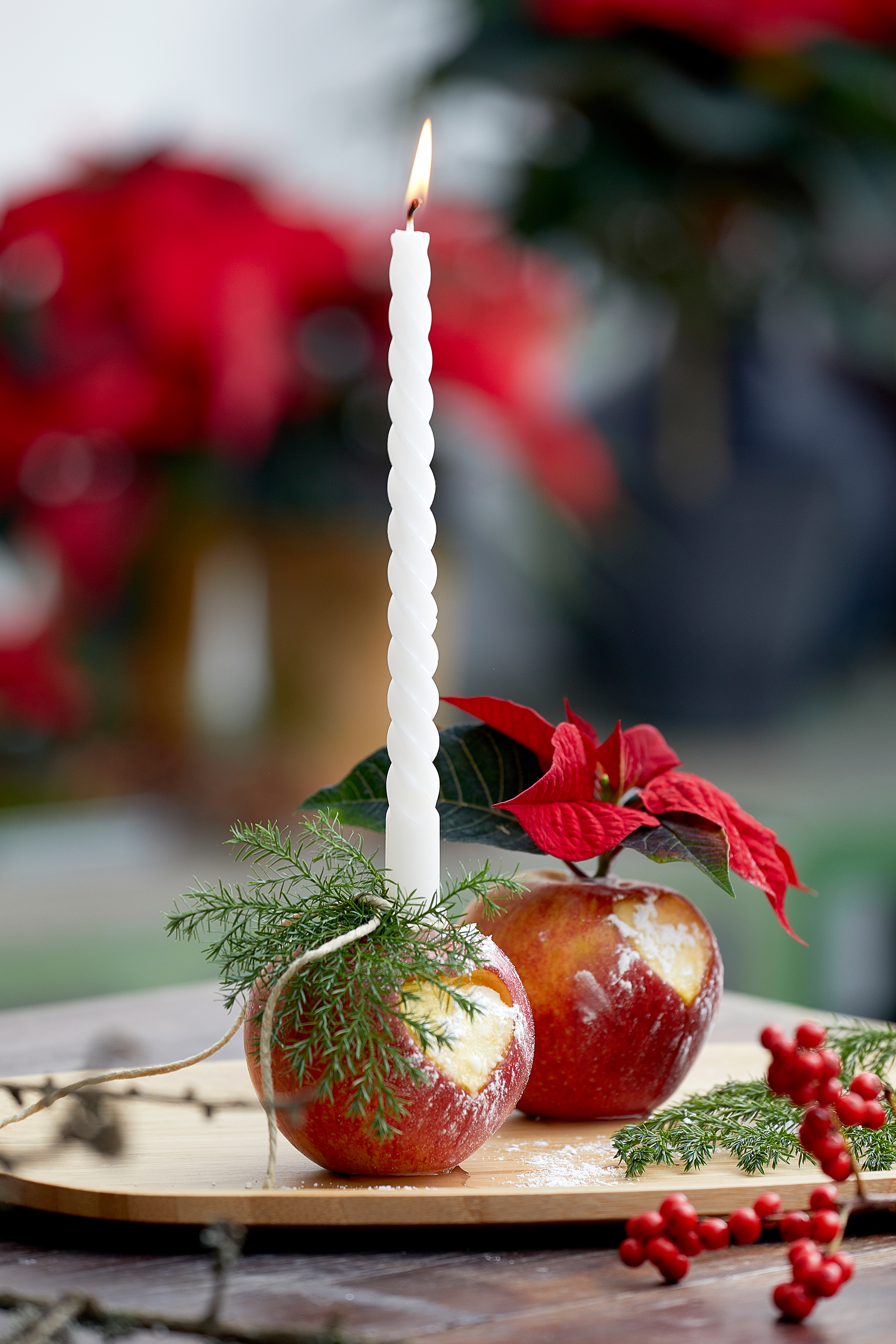 Weihnachtsflair im Handumdrehen mit Apfellichtern und Co.