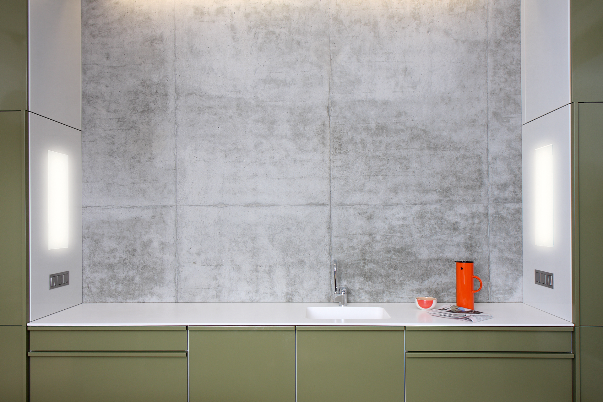 Grüne Olive - Küchenzeile frontal