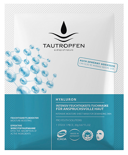 Tautropfen Hyaluron Pro Youth Solutions Intensiv Feuchtigkeits-Tuchmaske