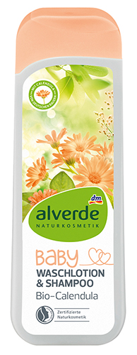 alverde NATURKOSMETIK Baby Waschlotion & Shampoo Bio-Calendula