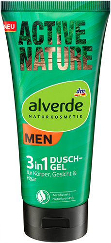 alverde NATURKOSMETIK MEN Active Nature 3in1 Duschgel