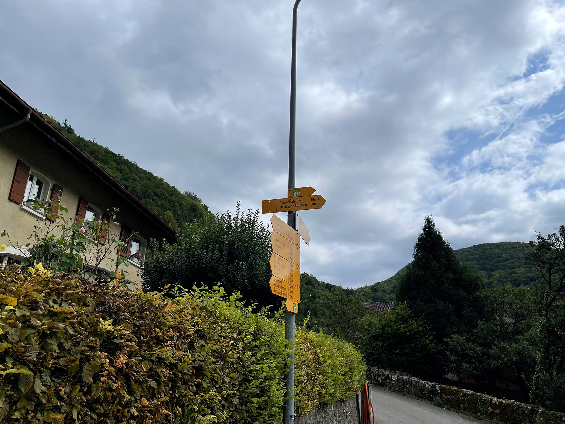 Wegweiser zur Taubenlochschlucht