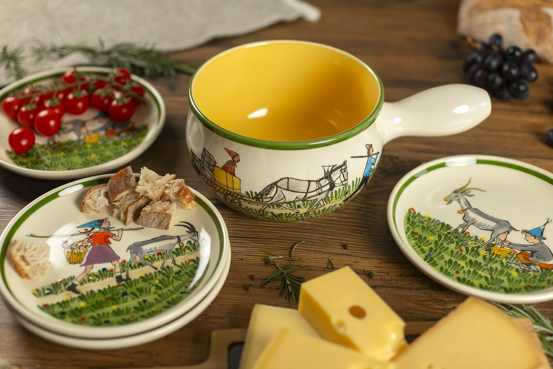 Carigiet Fondue-Set Alpaufzug von Kuhn Rikon