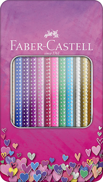 Faber-Castell Sparkle Buntstifte Metalletui mit 12 Sparkle Buntstiften
