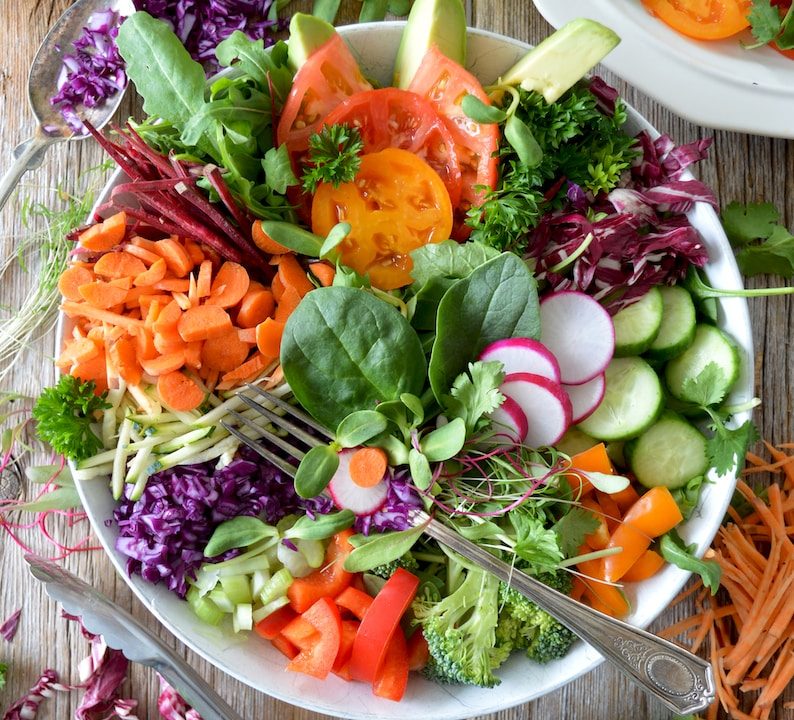 close-up photo of vegetable salad