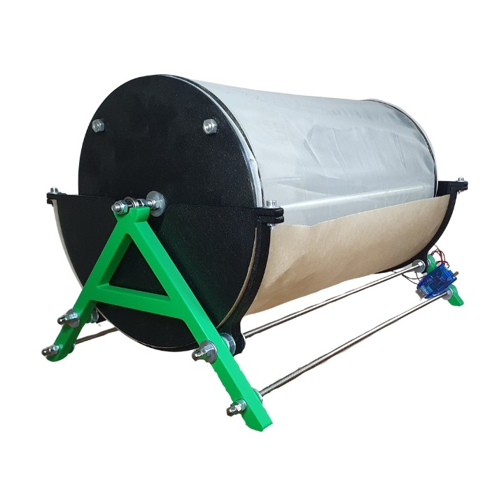 Flansch und Lagerung der dry sift machine in Nahaufnahme – zeigt robusten DIY Build für pollen separation