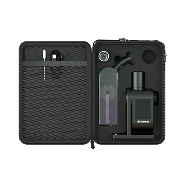 DokTravelCaseOpenedFlatBubble-1.png Stündenglass Modül Dok Deluxe Travel Set Regenbogen – Premium Desktop Vaporizer